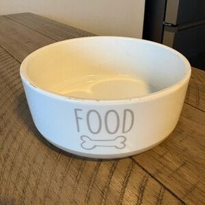 White Ceramic Dog Food Bowl